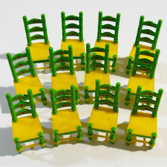 Mattel Other - Lot Vintage Mattel The Littles Dollhouse Furniture Chairs Green Metal Die Cast
